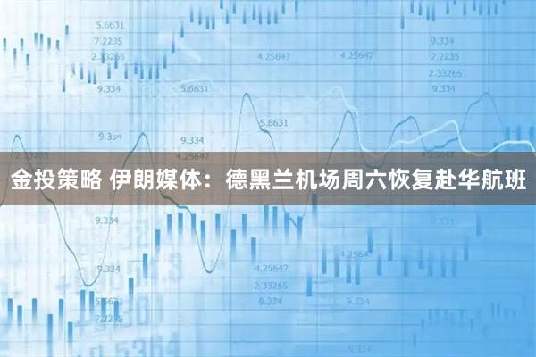 金投策略 伊朗媒体：德黑兰机场周六恢复赴华航班