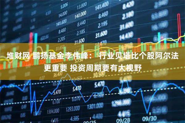 堆财网 鹏扬基金李伟峰： 行业贝塔比个股阿尔法更重要 投资周期要有大视野
